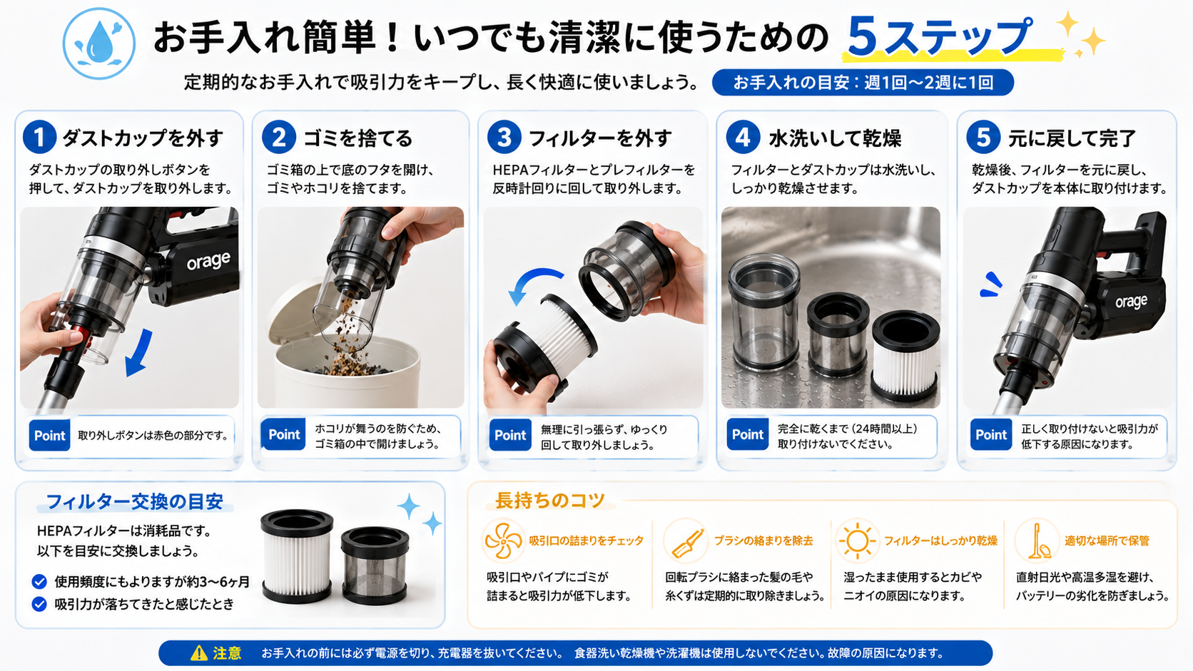 掃除機のメンテナンス