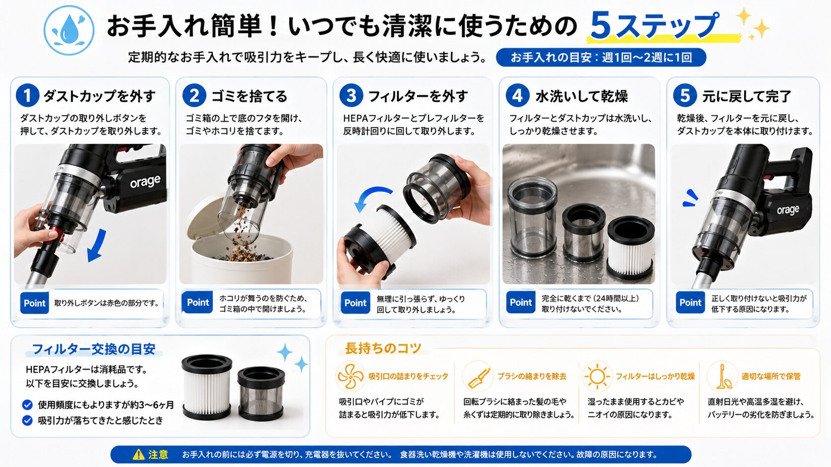 掃除機のメンテナンス