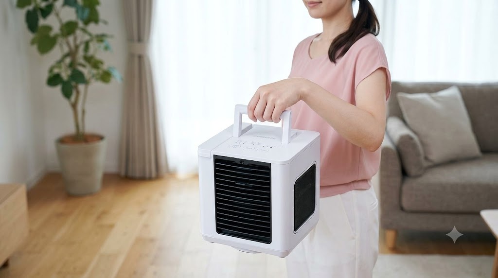 ここひえを持ち運ぶ女性